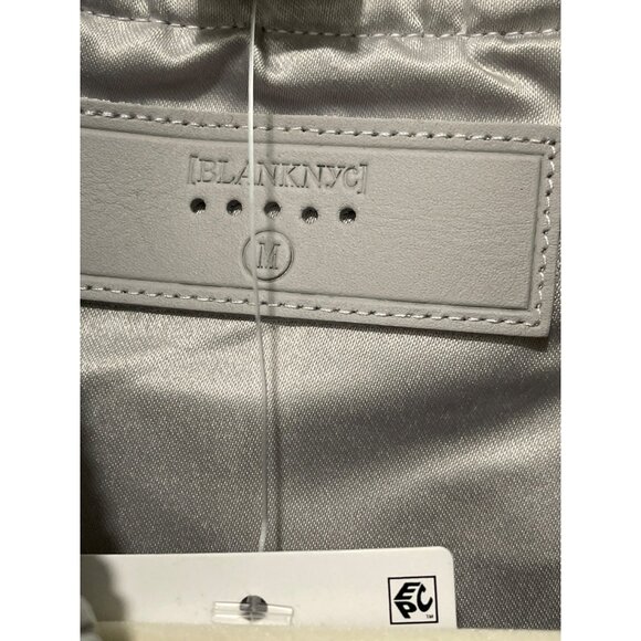 Blank NYC Metallic Silver Faux Leather Bomber Jacket Size Medium NWT - Picture 6 of 6